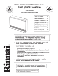 Rinnai ENERGYSAVER ES38 Installation manual
