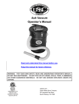 United States Stove Company Ash Vacuum Operator`s manual