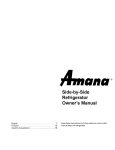 Amana SRD25S5W-P1190305WW Owner`s manual