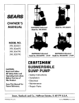 Sears 390.30479 Owner`s manual