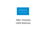 Wadax PRE1 Phono User manual