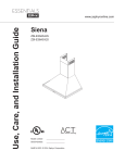 Zephyr Siena ZSI-E36AS-ES Installation guide