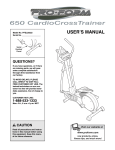 ProForm CardioCross Trainer PFEL29222 User`s manual