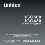 Uniden IGO430 User`s manual