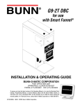 Bunn G9-2T DBC Service manual