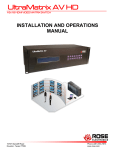 Rose electronics UltraMatrix AV HD Instruction manual