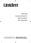 Uniden DECT 2015 Series Owner`s manual