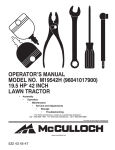 McCulloch 2010 Operator`s manual