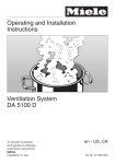 Miele DA 5100 D EXT Technical data