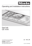 Operating and installation instructions Gas hob CS 1018