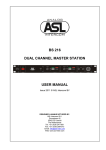 ASL INTERCOM BS 216 User manual