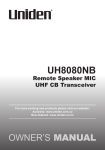 Uniden UH8060NB Owner`s manual