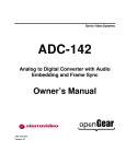 SIERRA VIDEO SYSTEMS ADC-142 Owner`s manual