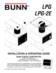 Bunn LPG-2 Service manual