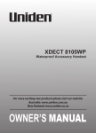 Uniden XDECT 8105WP Owner`s manual