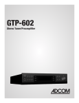 Adcom GTP-602 Owner`s manual