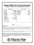 Martin Yale 959 Operating instructions