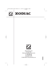 Zodiac Baracuda Pacer Instruction manual