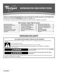 REFRIGERATOR USER INSTRUCTIONS