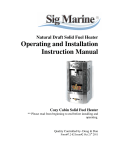 Sig Marine Cozy Cabin Solid Fuel Heater Instruction manual