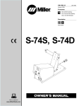 Miller Electric S-74S Owner`s manual