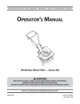 MTD World Tiller - Series 240 Operator`s manual