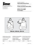 Simer 2905-04 Owner`s manual