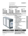 American Standard IFD AIR CLEANER Operating instructions
