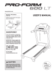 ProForm 600E User`s manual