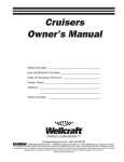 Wellcraft Cruisers Owner`s manual