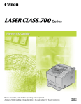 Canon Laser Class 700 Series Setup guide