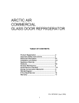 ARCTIC AIR COMMERCIAL GLASS DOOR REFRIGERATOR