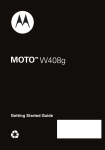 Motorola W408G Product guide