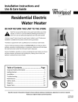 Whirlpool E1F20US015V 120V Use & care guide