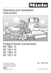 Miele K 1811 Vi Operating instructions