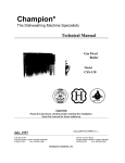 Champion Model 44-WS Gas Operating instructions