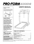 ProForm 630DS 831.299254 User`s manual