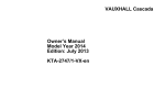 Vauxhall Cascada 2014 Owner`s manual