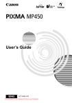 Canon PIXMA MP450 User`s guide