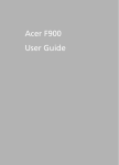 Acer F900 User guide