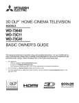 Mitsubishi 3D DLP WD-73CA1 Operating instructions