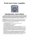 Webb Steel Guitar Owner`s manual