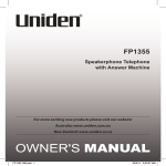 Uniden FP1355 Owner`s manual