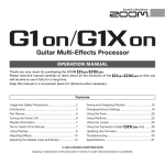 Zoom G1Xon Specifications