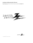 Zenith Z42PX2DH Operating instructions