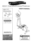 ProForm CardioCross Trainer 831.285371 User`s manual