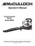 McCulloch MB290 Operator`s manual
