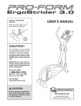 Pro-Form PFEL53408.0 User`s manual