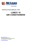 McLean Cooling Technology LOBOY 16 Instruction manual