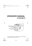 Savin 3705 Operator`s manual